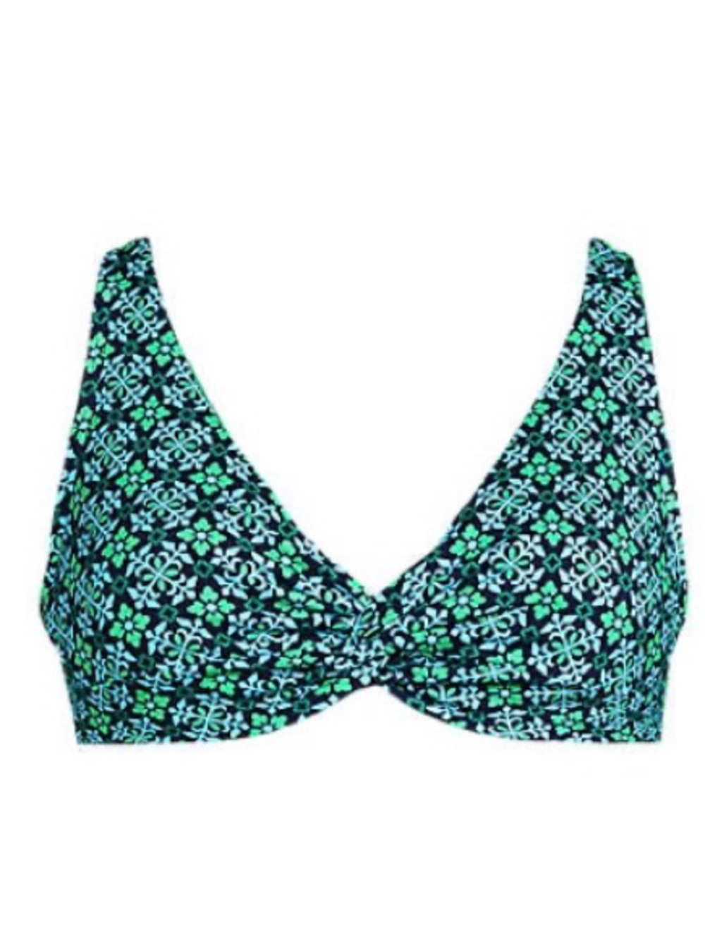 Women's Chlorine Resistant Twist Front Underwire Bikini Swimsuit Top Sz 6